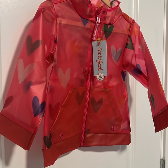Cat & Jack Pink Heart Raincoat - Picture 4 of 15